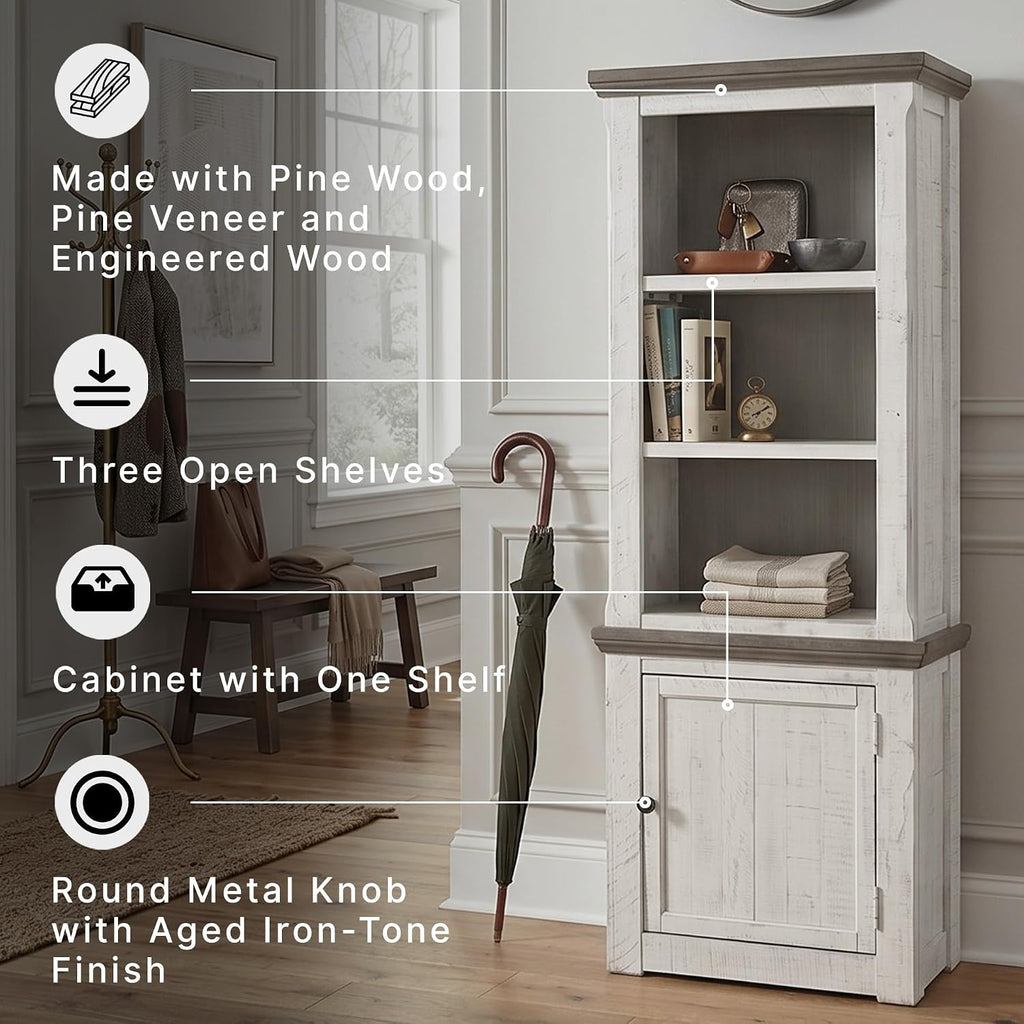 Signature Design by Ashley Havalance Left Pier Cabinet, Farmhouse Bookcase
