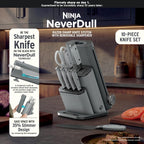 Ninja® NeverDull® 10-Pc German Steel Knife Set, Light Grey, NK32010GY1 | Stays razor-sharp 10+ years. Premium German steel. Removable sharpener stores in a drawer saving up to 35% more counter space