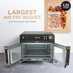 Ninja French Door Premier Air Fry Oven, 10-in-1, Black, FO101BK | 450F cyclonic air, PFAS-free surface, Air fry, sear crisp, bake, broil, toast, dehydrate