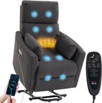 HOMCOM Riser Recliner Chair with Vibration Massage and Heat, Dark Grey