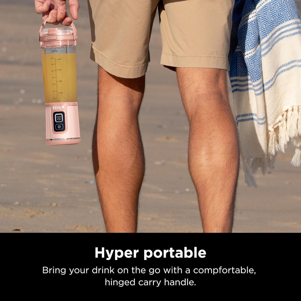 Ninja Blast Two-Pack Portable Blender, 18oz, Peach & Stone, BC155PS | Two cordless Ninja Blast Portable Blenders. USB-C rechargeable, BlastBlade crushes ice. Leakproof, dishwasher safe.