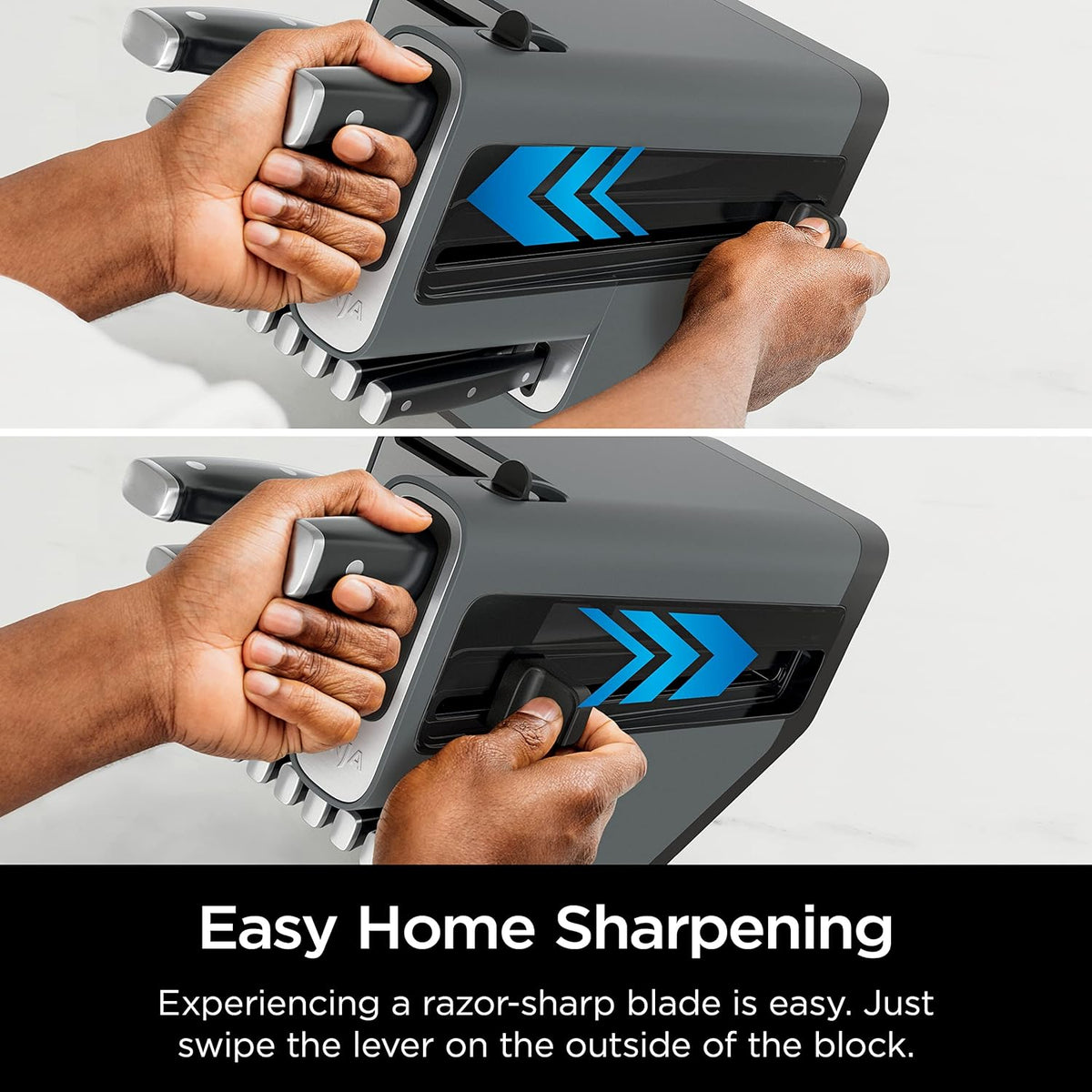 Ninja® Never Dull™ 14-Pc Knife System, Built-in Sharpener, Black, K32014 | Stays razor-sharp 10+ years. German stainless steel blades. A few swipes of the foolproof sharpener restores a superior edge.