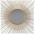 Signature Design by Ashley Accent Mirror, 42-in Gold Sunburst, Elspeth | Decorative sunburst metal wire frame, Goldtone finish, 18.25-inch inner glass, 21-pound weight, Keyhole bracket mount