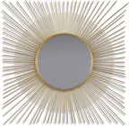 Signature Design by Ashley Accent Mirror, 42-in Gold Sunburst, Elspeth | Decorative sunburst metal wire frame, Goldtone finish, 18.25-inch inner glass, 21-pound weight, Keyhole bracket mount