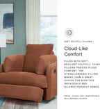 Signature Design by Ashley Modmax Contemporary Swivel Glider Recliner, Manual Reclining Chair for Living Room or Nursery, Next-Gen Nuvella Stain-Resistant Fabric, Hidden Storage, 42" W, Orange