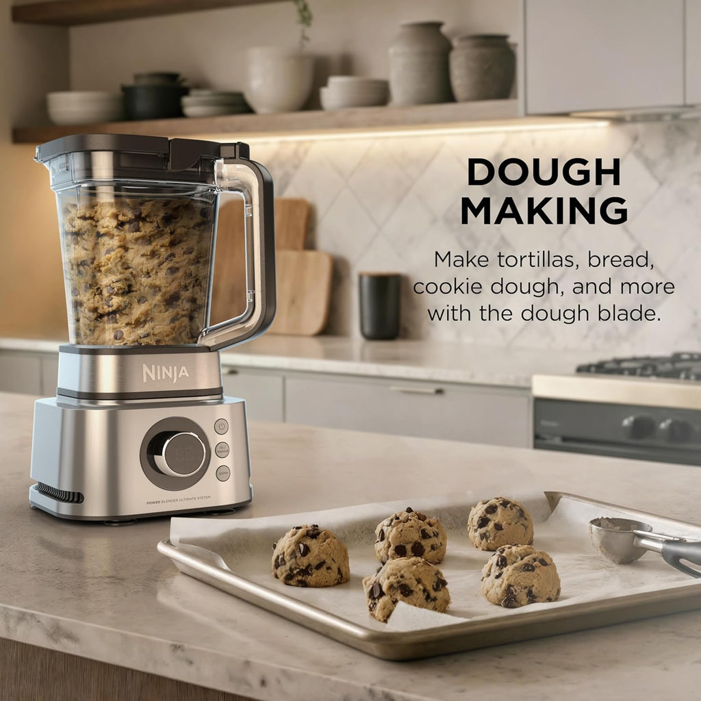 Ninja Foodi Power Blender & Processor System, 7 Functions, Silver, SS401 | 72-oz blend & processing pitcher plus XL smoothie bowl maker & nutrient extractor. 7 functions, dishwasher safe.