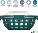 Ello DuraGlass Food Storage Glass Lunch Bowl Container - Meal Prep Container with Silicone Sleeve and Airtight Lid, 5 Cup, Teal