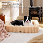 Bedsure ComfyFleece® Cute Dog Beds Large Sized Dog Washable，36in Cream