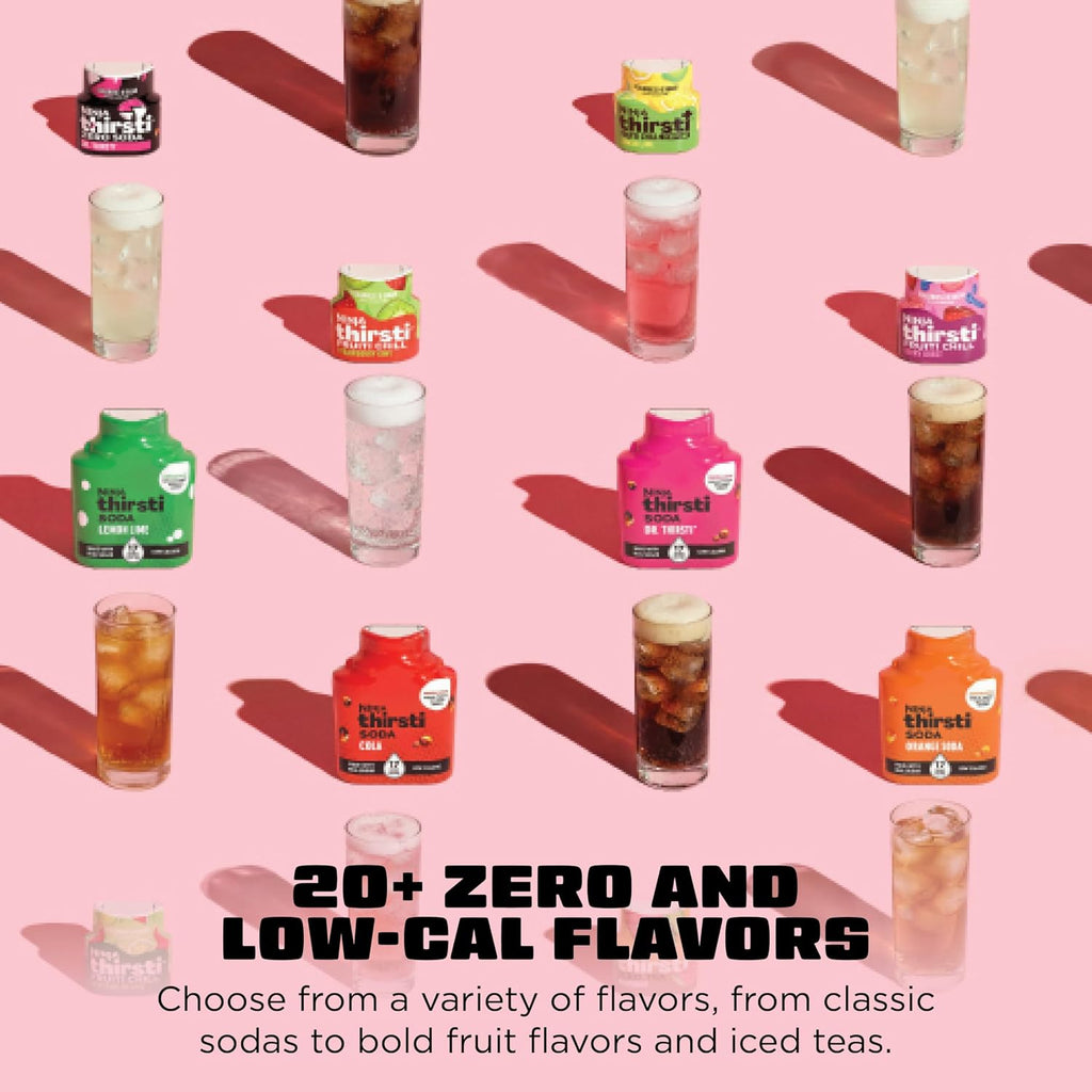 Ninja Thirsti Ultimate Drink System, Soda Maker, Cyberspace, WC3001BL2 | Still or Sparkling, Create fountain-fresh drinks with 20+ zero or low-calorie flavors, Customize your fizz and flavor
