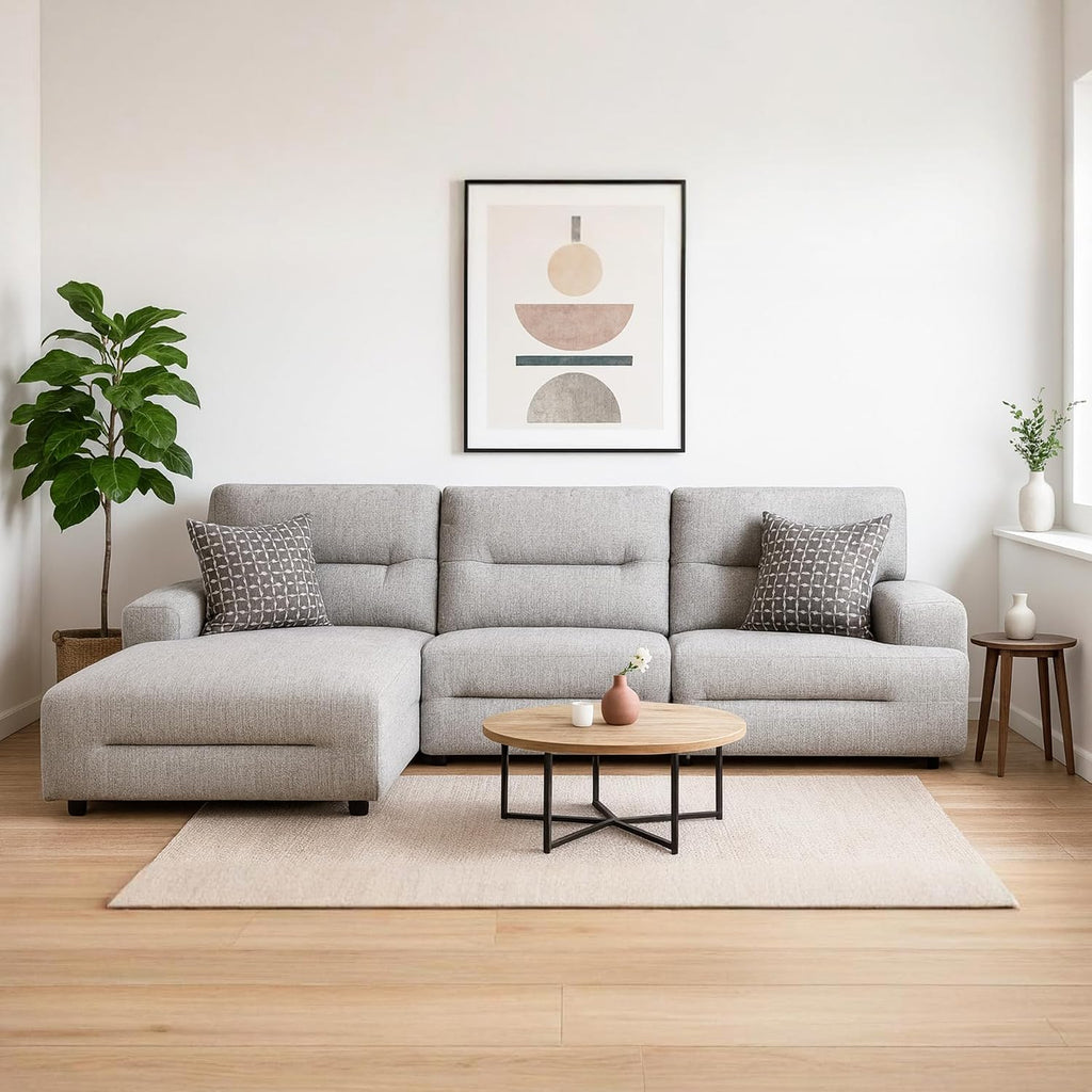 Signature Design by Ashley 3-Piece Modular Power Reclining Sectional | L-shape zero-gravity recline, Stain-resistant Next-Gen Nuvella fabric, Fits 36-inch doorway, Acklen Place Series