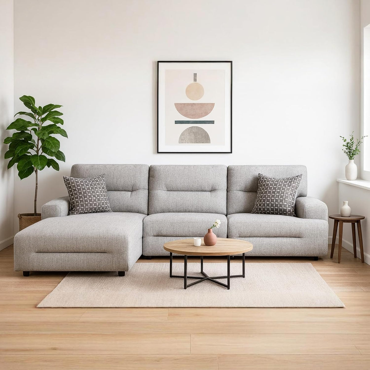Signature Design by Ashley 3-Piece Modular Power Reclining Sectional | L-shape zero-gravity recline, Stain-resistant Next-Gen Nuvella fabric, Fits 36-inch doorway, Acklen Place Series