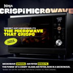 Ninja® Crispi™ Microwave & Air Fryer with FusionCrisp, Black, MW101BK1 | Replaces a countertop microwave and air fryer with 14 functions; Fast 1000W microwave and powerful 1700W Ninja® air fryer.