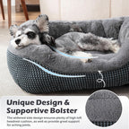 INVENHO Medium Dog Beds for Medium Dogs Washable, Rectangle Dog Bed Medium Size Dog, Orthopedic Dog Bed, Warming Soft Calming Sleeping Puppy Bed Durable Pet Bed with Anti-Slip Bottom M(30"x24"x9")