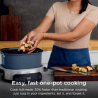 Ninja® Everyday PossibleCooker™ Pro, 6.5-qt, Midnight Blue, MC1101 | 10-in-1, 8 functions: Slow Cook, Sear/Sauté, Braise, Rice, Oats & Pasta. Replaces 10 appliances, cool-touch handles.