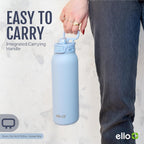 Ello Pop & Fill Insulated Stainless Steel Water Bottle with Quick Fill Lid, Leakproof Locking, Sip or Chug Spout, BPA-Free, Double Wall Vacuum Insulated for Sports, Travel & School- 22oz / 32oz / 40oz