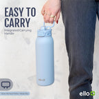 Ello Pop & Fill Insulated Stainless Steel Water Bottle with Quick Fill Lid, Leakproof Locking, Sip or Chug Spout, BPA-Free, Double Wall Vacuum Insulated for Sports, Travel & School- 22oz / 32oz / 40oz