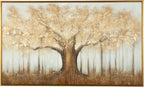 Signature Design by Ashley Dalewick Framed Canvas 60 x 36 Wall Art | Hand-painted framed canvas, Metallic gold foil, Warm autumnal tree canopy design, Living room and home office use