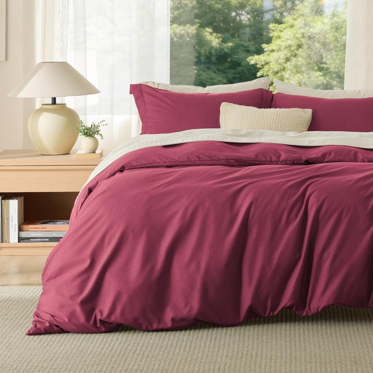 Bedsure Duvet Cover Queen Size, 3Pcs Soft Double Brushed Bedding Set, White