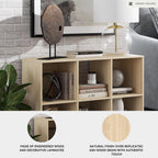 Signature Design by Ashley Piperton 6 Cube Storage Organizer, Cubby Shelf | Durable engineered wood with natural ash grain, Fits standard 10.5-inch bins, Versatile hybrid closed and open back design