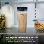 Ninja Nutri-Plus Personal Blender, 900PW, (3) 20oz Cups, Silver, BN301 | 900-peak-watt push-to-blend motor for smoothies & sauces. (3) 20-oz cups, 2 spout lids & storage lid. Dishwasher safe.
