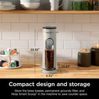 Ninja Pods & Grounds Iced Coffee Maker, K-Cup Pod Compatible, Stone PB041ST | Single-Serve, Brews Grounds, Compact Design, 56-oz. Reservoir, 6-oz. Cup to 24-oz. Travel Mug Brew Sizes