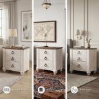 Signature Design by Ashley Willowton 2 Drawer Nightstand, Whitewash | Engineered wood construction, Whitewash finish, Dual USB charging ports, Smooth-gliding drawers, Tall nightstand