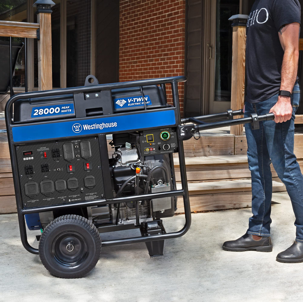 Westinghouse 28000 Peak Watt Tri-Fuel Home Backup Portable Generator, Remote Electric Start, Transfer Switch Ready, Gas, Propane, and Natural Gas Powered