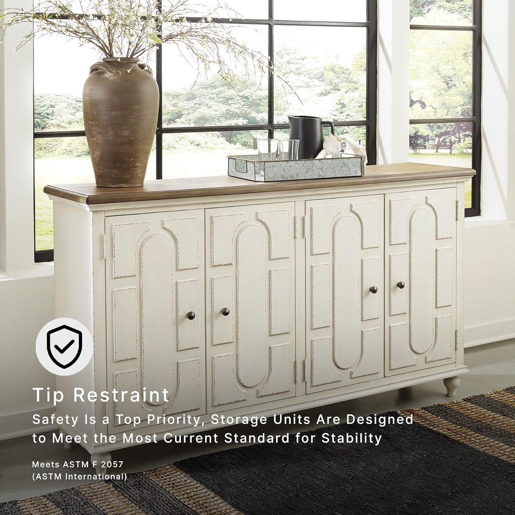 Signature Design by Ashley Roranville 69" Sideboard Buffet Accent Cabinet