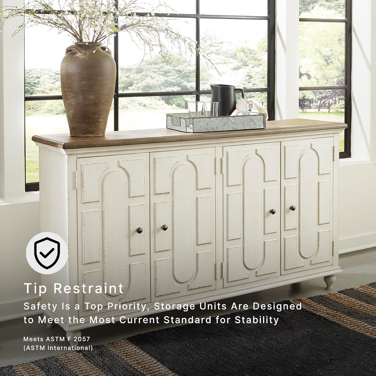 Signature Design by Ashley Roranville 69" Sideboard Buffet Accent Cabinet