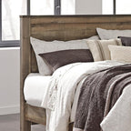 Signature Design by Ashley Trinell King Panel Headboard, Brown | Engineered wood panel, Rustic plank finish, Authentic touch texture, Nailhead accents, 5 minute assembly