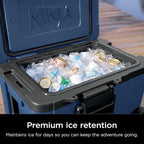 Ninja FrostVault™ 45qt Cooler with Wheels, Dry Storage, Lakeshore Blue | Ninja FrostVault's 45-qt capacity holds 68 cans, keeps food cool & dry, and rolls easily on all-terrain wheels