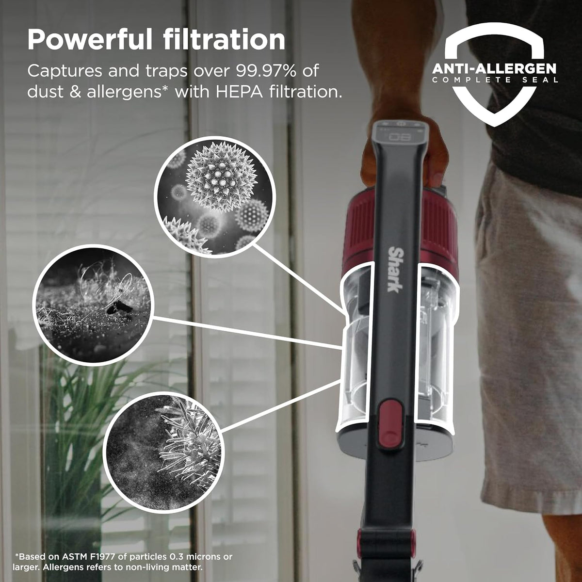 Shark Cordless Vertex Pro Lightweight Cordless Stick Vacuum, Red, IZ662H