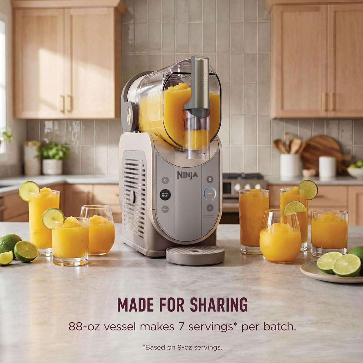 Ninja SLUSHi Smart Frozen Drink Maker, SlushAisst Techonology, FS351BR | Easier, Faster Slushing with SlushAisst Technology, one button, no guesswork, no ice needed, 7+ Servings, 88 vessel