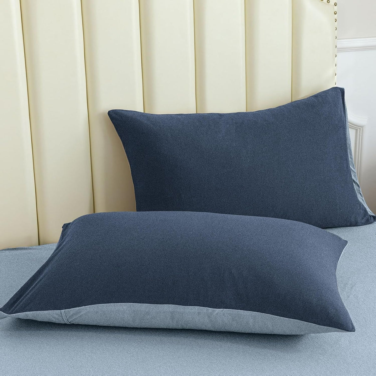 PURE ERA Jersey Knit Pillow Cases Solid Sage Green Standard