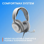 SteelSeries Arctis Nova 1P for PlayStation - PS5 Gaming Headset - Hi-Fi Drivers - 360° Spatial Audio - AirWeave Memory Foam Ear Cushions - Lightweight - Also compatible with PC, Xbox - White
