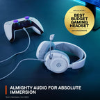 SteelSeries Arctis Nova 1P for PlayStation - PS5 Gaming Headset - Hi-Fi Drivers - 360° Spatial Audio - AirWeave Memory Foam Ear Cushions - Lightweight - Also compatible with PC, Xbox - White