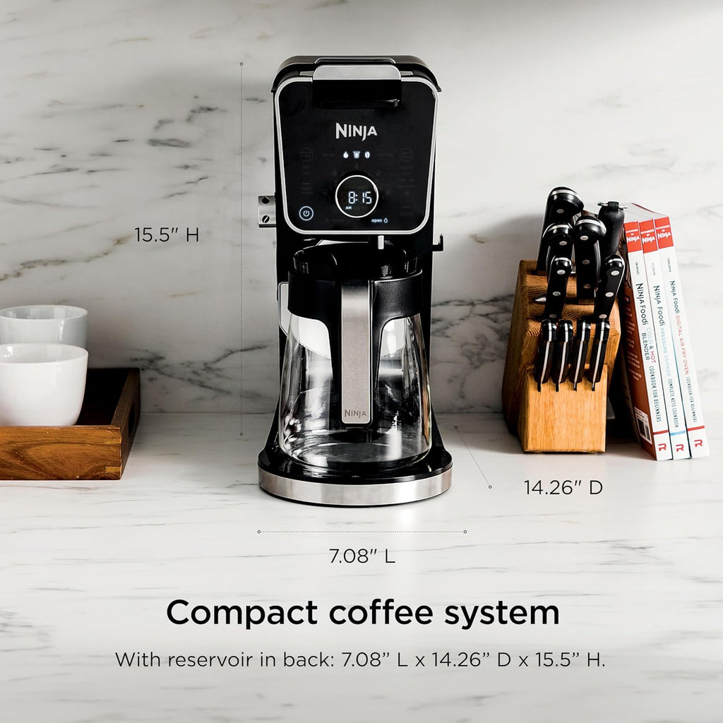 Ninja Specialty Drip Coffee Maker, DualBrew Pro, Black CFP307 | Coffee Machine w/Frother, Permanent Filter, Brew w/Pods & Grounds, K Cups Compatible, 4 Brew Styles, 13 Cup to Pot Sizes