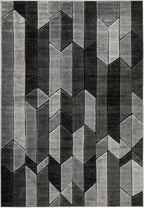 Signature Design by Ashley Chayse Geometric Area Rug, 7x10, Black & Gray | 100% polypropylene fiber, 12 mm medium pile height, Hand-carved multidimensional design, Large living room use, Spot clean