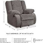 Signature Design by Ashley Manual Rocker Recliner Chair, Gray, Tulen