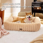 Bedsure ComfyFleece® Cute Dog Beds Large Sized Dog Washable，36in Cream