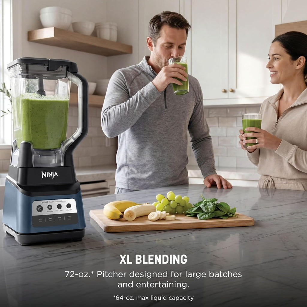 Ninja Professional Plus Blender, Auto-iQ, 1400W, 72oz Pitcher, BN701BLBRN | 1400 peak-watt motor, 3 Auto-iQ presets for smoothies, frozen drinks & ice cream. Total Crushing blades. Dishwasher safe.