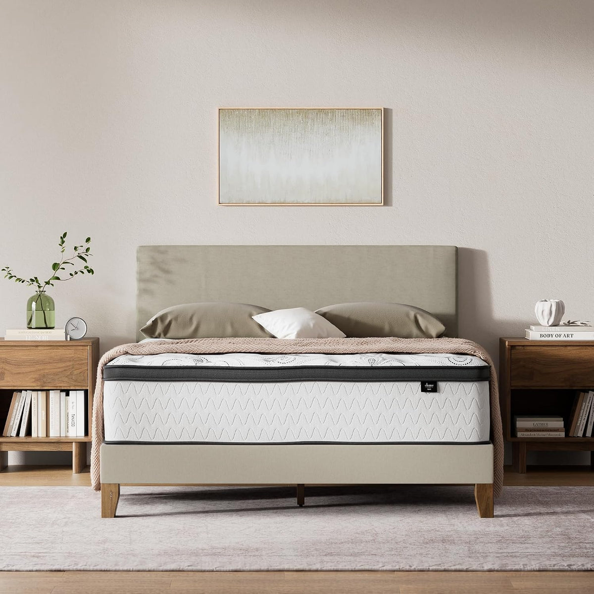 Signature Design by Ashley 12 Inch Hybrid King Mattress in a Box | Medium Firm comfort with CertiPUR-US certified gel memory foam, Pocketed coils for low motion transfer, Chime Series