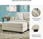 Signature Design by Ashley Rectangular Ottoman, Sandstone Beige | Firmly cushioned 100% polyester chenille fabric, Generous 44-inch scale for coffee table or lounge use, Monaghan Series