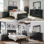 Signature Design by Ashley Tall Farmhouse Nightstand, 2 Drawer, Black