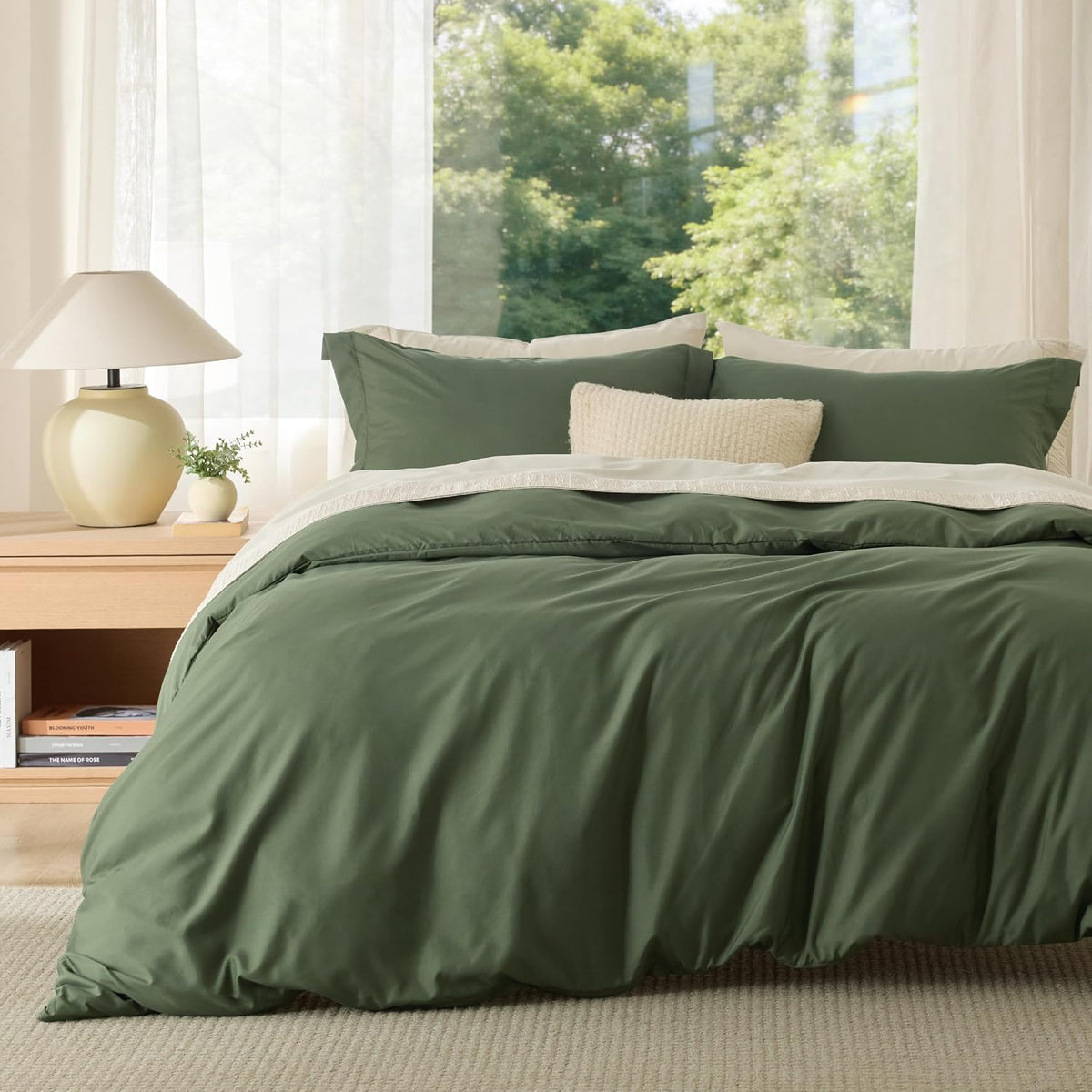 Bedsure Duvet Cover Queen Size, 3Pcs Soft Double Brushed Bedding Set, White