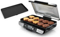 Ninja® Sizzle™ Pro XL 20'' Indoor Griddle & Grill, Silver, GX101 | 40% larger cooking surface, ProTemp IQ edge-to-edge heat, ceramic nonstick plates, detachable ventilated lid, grease control.