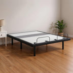 Signature Design by Ashley King Adjustable Bed Frame, Lumbar & Audio | Charcoal gray metal and polyester frame, Multi-color under-bed lighting with motion sensor, 3-year non-prorated warranty