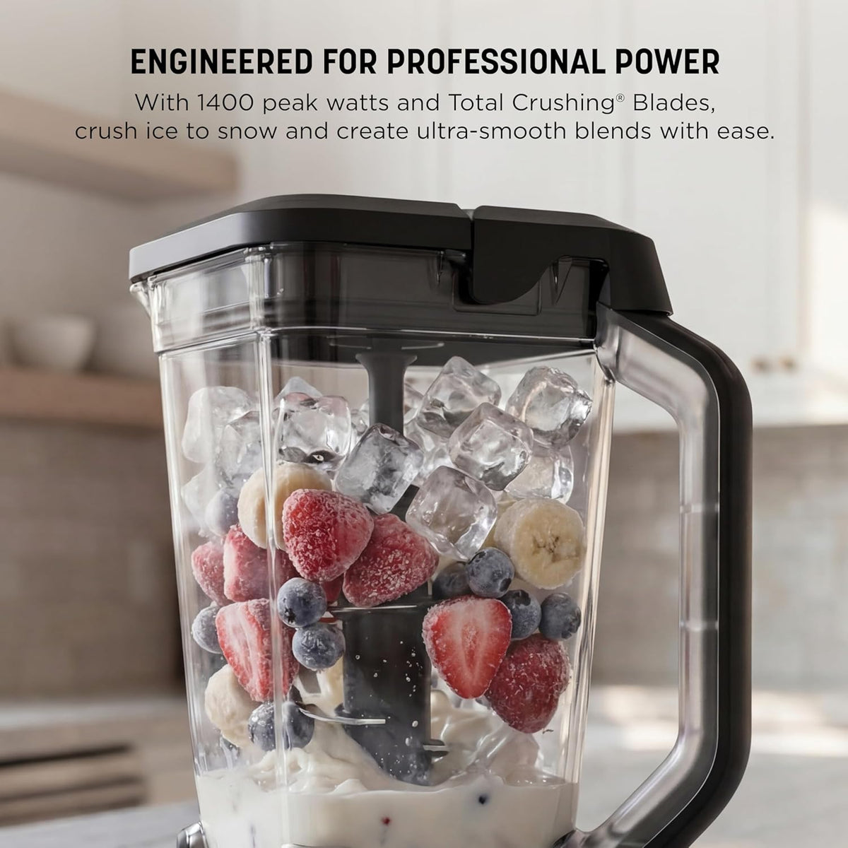 Ninja Professional Plus Blender, Auto-iQ, 1400W, 72oz Pitcher, BN701 | 1400 peak-watt motor, 3 Auto-iQ presets for smoothies, frozen drinks & ice cream. Total Crushing blades. Dishwasher safe.