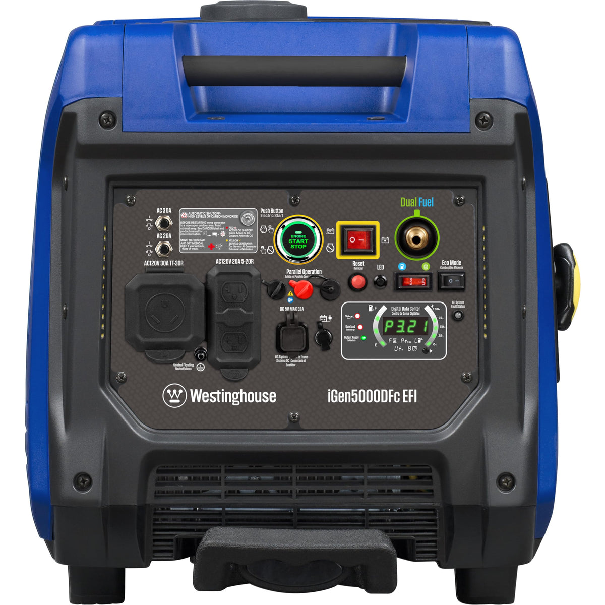 Westinghouse 5000 Peak Watt Super Quiet Portable Inverter Generator, Remote Electric Start with Auto Choke, Wheel & Handle Kit, RV Ready, Gas Powered, Parallel Capable
