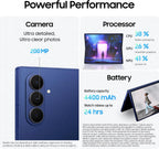 Samsung Galaxy Z Fold7 AI Phone, Thin and Light Foldable Design, Large Screen, 200MP Camera, 256GB Storage, 12GB Memory, 4400 mAh Battery, Blue Shadow, 3 Year Extended Warranty (UK Version)